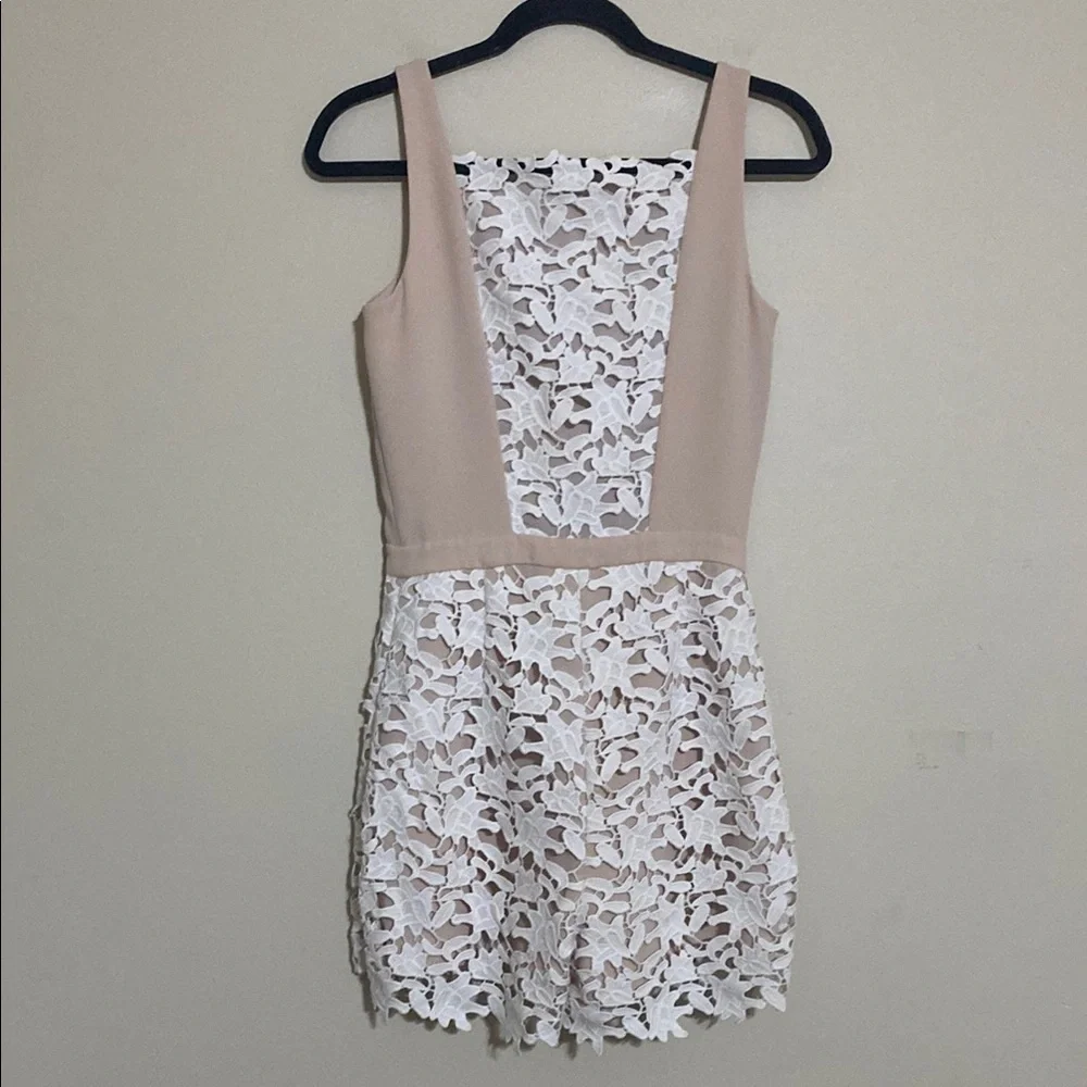 Raoul Honeydew Jessenia Romper Lace Overlay Cream White women 2 boho casual Y2K